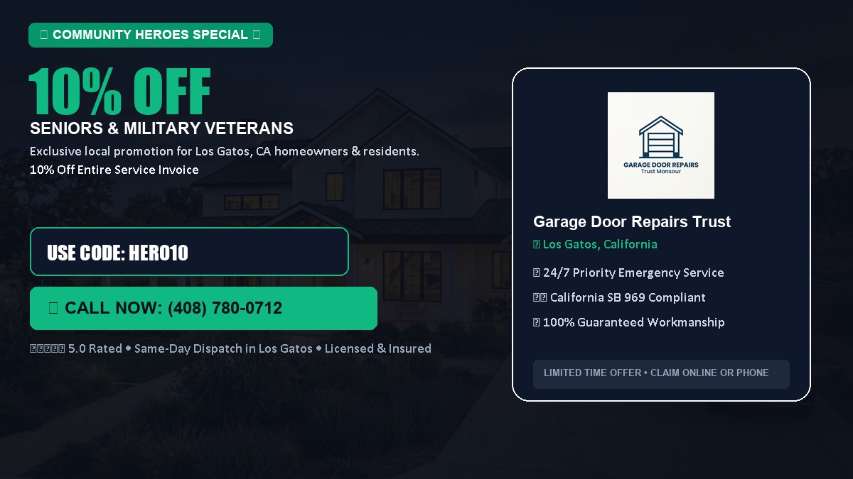 10% OFF Senior Citizens (65+) & Military / Veteran Community Discount in Los Gatos, CA