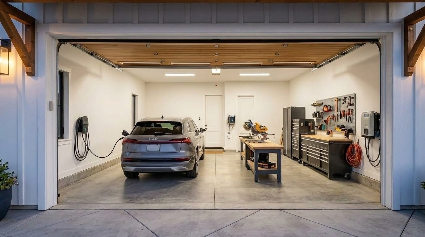 Garage Door Repairs Trust Mansour Interior View of Custom Garage Door Overhead and Workshop